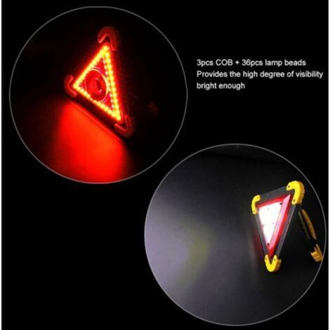 Triangle de Signalisation Voiture LED, Triangle Lumineux LED, Triangle d'urgence 10W avec Voyant Rouge, Panneau D'arrêt Triangle De Sécurité en Cas (1/3)
