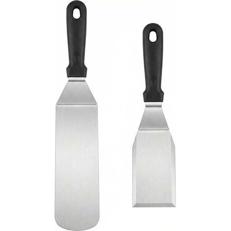 Set mit 2 Edelstahlspateln – Pfannenwender, Crêpe-Wender oder Hamburger-Wender – Hochwertiges Edelstahl-Kochgeschirr für Herdplatten (1/5)