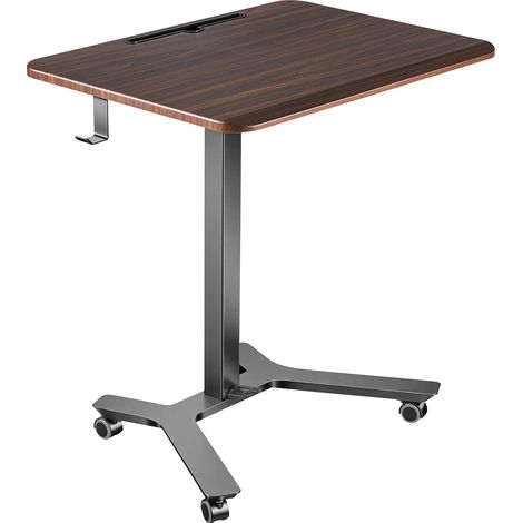 Mophorn Scrivania Regolabile in Altezza con Ruote, Postazione Sit-Stand Mobile, Piano di Lavoro 715 x 520 mm, Capacità di Carico 15 kg, Dotata di Gancio e Sollevamento Pneumatico a Pedale (1/5)