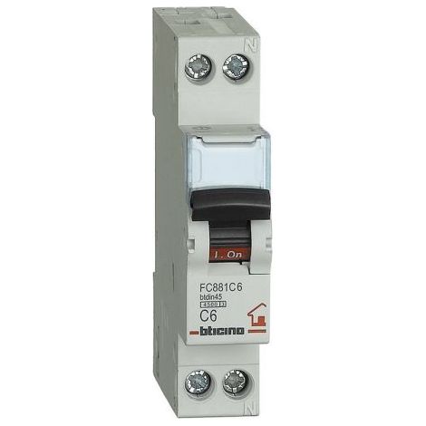 Bticino Interruttore Magnetotermico 6A 1P+N - FC881C6