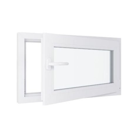Finestra in PVC - Triplo vetro - Bianco - 900 mmx500 mm cm