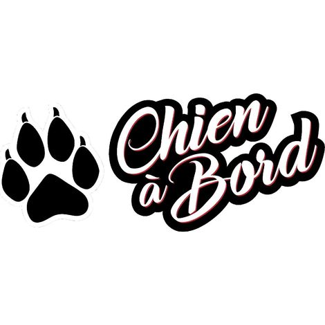 Autocollant Chien a bord 12x5cm