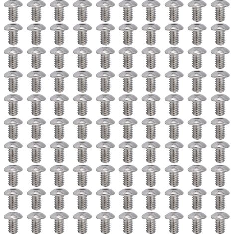 Lot de 100 vis à tête cylindrique bombée M4 en acier zingué pour précision mécanique industrielle (1/5)