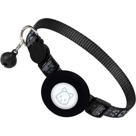 Collier de localisation pour chat, anti-perte, avec GPS réfléchissant, boucle de sécurité et clochette, idéal pour les petits chats, chiots et chatons. (1/5)