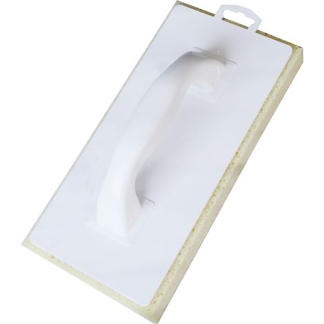 Platoir à nettoyer mousse fine jaune – Semelle 30 mm – Monobloc polystyrène choc – Poignée ergonomique – Pour joints ciment (1/4)
