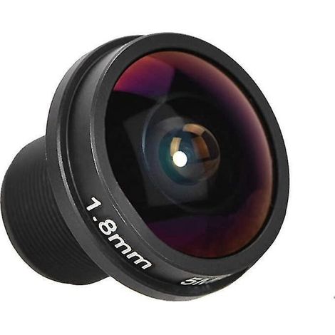 Objectif grand angle 1,8 mm 180°, caméra de vidéosurveillance grand angle HD 5 MP à vision fisheye pour caméras de vidéosurveillance (1/5)