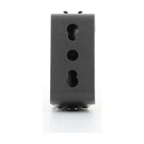 GW12203 Enchufe 1 Módulo 2P+T 16A Bivalente P17-P11 Negro