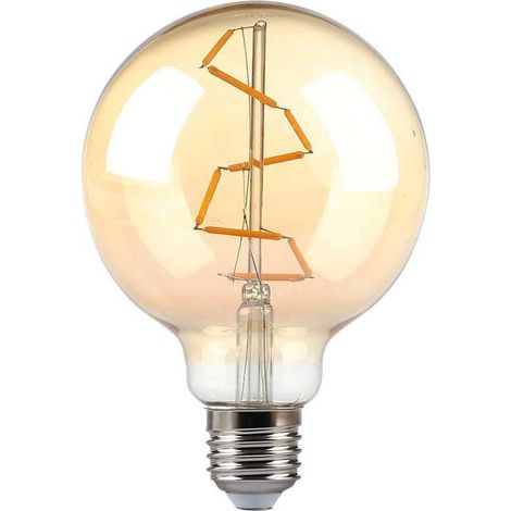 V-TAC VT-2024 Ampoule globe LED vintage lampe à incandescence ambre 4W E27 G95 lumière chaude 2200k sku 217146 (1/5)