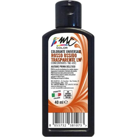 Colorante universale concentrato - 40 ml / Rosso ossido trasparente LW