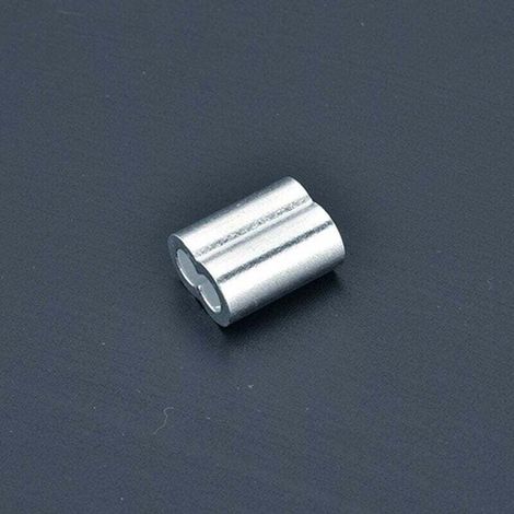 100 Pcs Aluminum Ferrules, Aluminum Wire Rope Ferrules, Aluminum Crimp Clip with Double Ends for Wire Rope, Aircraft Cable, Silver (1.5 mm / 0.06 inch) (1/4)