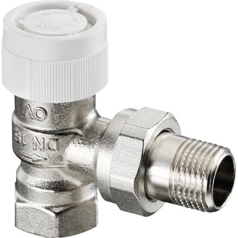 Oventrop – Corps thermostatique équerre F 3/8' – Tête thermostatique AV9 – Préréglage facile – Réglage silencieux avec clé de 13