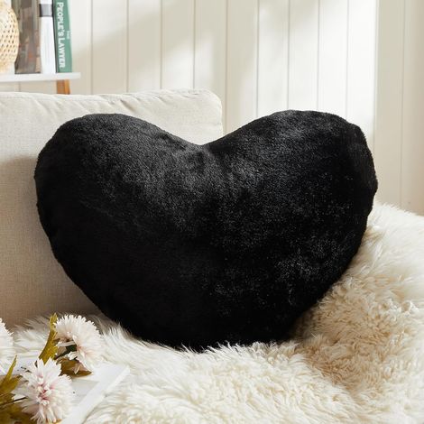 Coussin Coeur Rouge 30x25cm En Peluche Douce - Oreiller Decoratif Pour Salon Chambre, Cadeau Pour Femme (1/5)