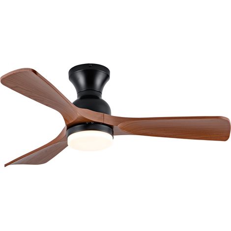 Ventilateur de plafond avec lumière LED, 3 pales ABS, moteur DC silencieux, 6 vitesses, 3 températures, minuterie, télécommande, pour chambre, petit espace CHICFURN (1/5)