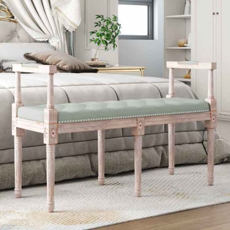 vidaXL Banc Gris clair 110x40x70 cm Velours (1/5)
