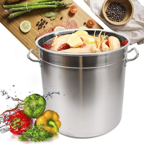 Olla Caldero con Tapa 35/50/70 Litros Olla Goulash Olla Camping Olla Acero Inoxidable Espesor 0,4 mm (50 L)