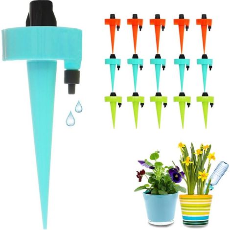 Goutte à Goutte Boîteille, Arrosage Plantes Automatique Irrigation Goutte à Goutte avec vannes de régulation débit d'eau réglable, pour Jardin intérieur et extérieur Améliorer (15 Pcs)-Fei Yu (1/5)