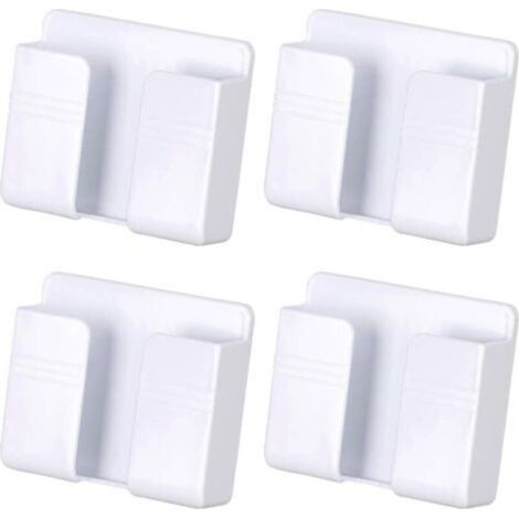 99 x 28 x 86mm, (White) 4pcs Home Wall Mounted Storage Rack Paste Mobile Phone Charging Stand Multifunctional Storage and Storage (1/4)