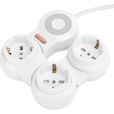 Multiprise à trois prises concaves 10 A, accessoires électriques, prise UE 220 V-250 V (1/5)