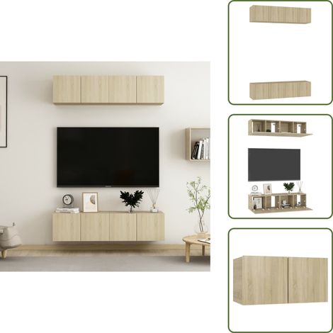 Armario estéreo - vidaXL Juego de muebles de salón 4 piezas roble Sonoma 60x30x30 cm - Muebles de madera