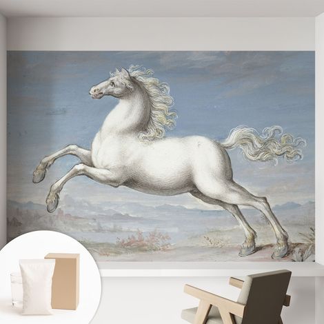 Papier peint intissé pour salon chambre à coucher peint imprimé pour mur - Colle incluse gratuite Chevaux au galop 152x104 cm (1/5)