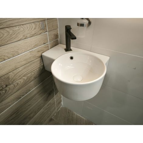 Lave-Mains Compact d'angle céramique GENTRY version Gauche