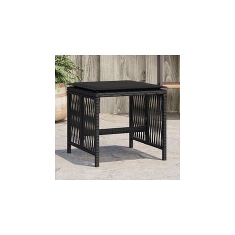 Tabourets de jardin avec coussins 4 pcs noir 41x41x36 rotin (1/5)