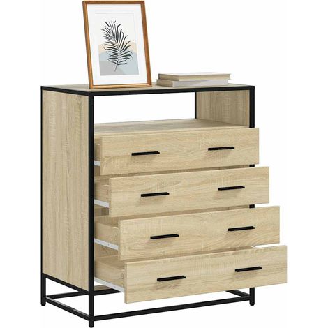 vidaXL Cassettiera Rovere Sonoma 70x41x83,5 cm in Legno Multistrato