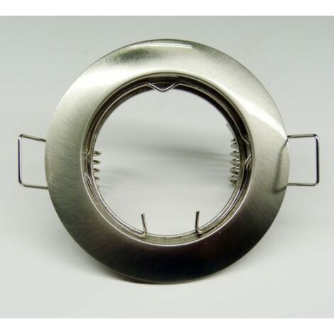 Supporto fisso per faretti a led GU10 ad incasso tondo nichel per cartongesso nichelato (1/2)