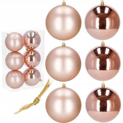PALLINE PER ALBERO DI NATALE ADDOBBO 6 PZ ALBERO DI NATALE 10 CM SET INDESTRUTTIBILI APPENDINI