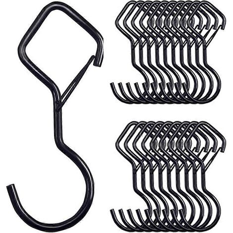 20 pièces Diamond S crochets pour suspendu robuste 3 5 pouces robuste métal S crochet pour suspendu Plants Pot Pan (1/5)