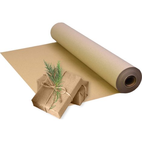 LYERCW - Papier kraft écologique (380 mm x 30 m) - Biodégradable et recyclable - Rouleau de papier cadeau multi-usages avec une finition haut de gamme et rustique - Idéal pour emballer les cadeaux (1/3)