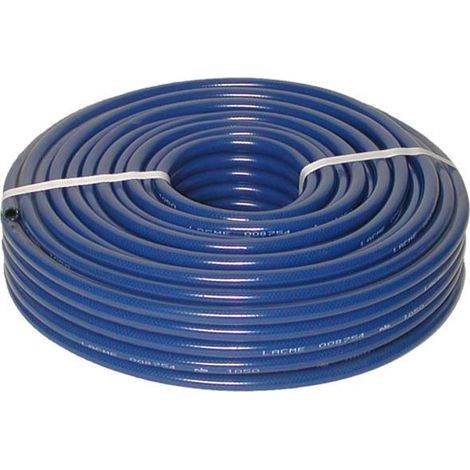 Lacme – Tuyau à air comprimé PVC armé bleu 50 mètres – Diamètre extérieur 14mm – Pression de service 20 bar – Résistant aux chocs et écrasements