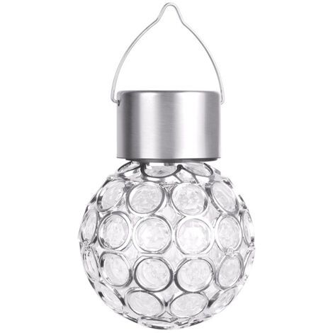 Lanterne solaire LED suspendue, imperméable, boule ajourée, luminaire décoratif d'extérieur, idéal pour un jardin, (1/5)