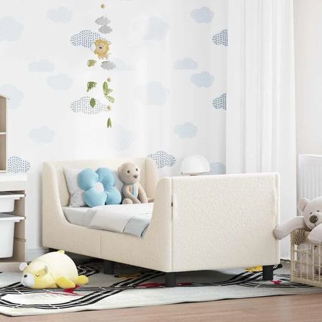 Cadre de lit enfant 70x140 cm avec tête de lit, style crème (1/5)