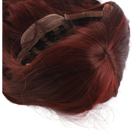 Parrucca lunga [66 cm] Parrucca sintetica resistente alle alte temperature con frangia e retina per capelli [Senza colla] (1/4)