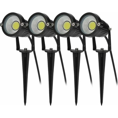 Luci LED COB per esterni 5W 220V IP65 impermeabili, faretti LED regolabili per giardino, vialetti, piante, balconi, terrazze, hotel, prato, luce LED bianca [Classe energetica A] (1/5)