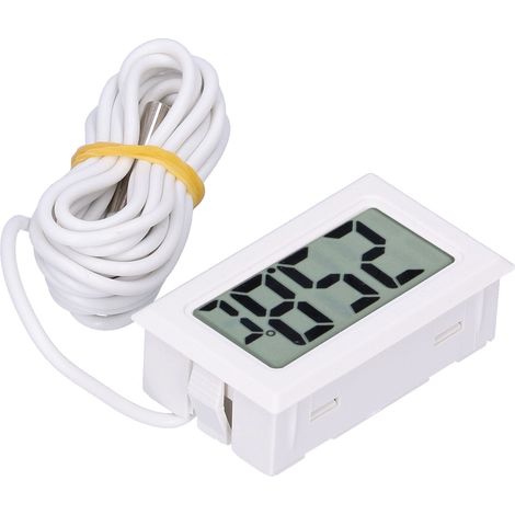 Thermomètre numérique mini LCD filaire, instrument de mesure de température électronique FY13001 Blanc (1/5)