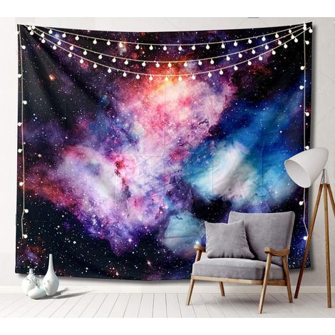 tapisserie mandala galaxie, 200 cm x 150 cm, motif galaxie, astronomie (1/5)