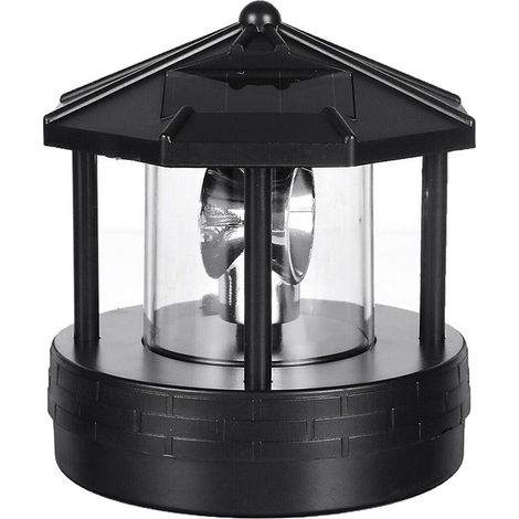Phare à énergie solaire rotatif extérieur lumière LED waterproof tour de balise lampe décorative pour jardin pelouse Patio (1/5)