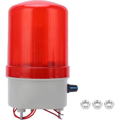 Ortviai Lampe d'alarme rotative rouge 220 V – BEM-KT-1101J – Sonorité réglable et haute luminosité (1/5)