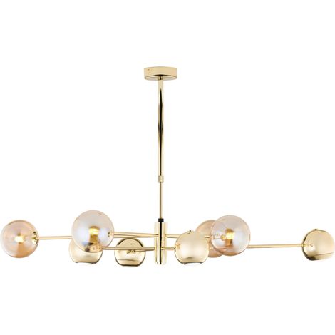 Lampadario moderno MOKA oro/ambra 8 luci G9/GU10 Jupiter (1/5)