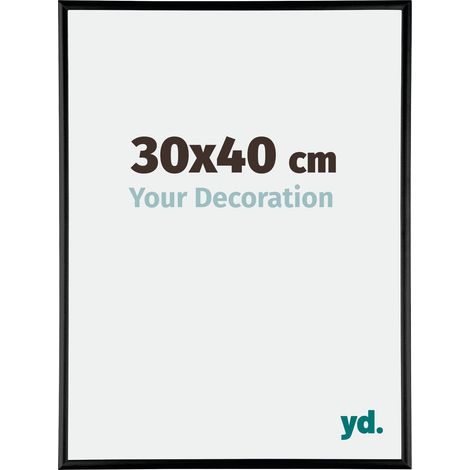 Your Decoration - 30x40 cm - Cadres Photos en Aluminium Avec Verre acrylique - Anti-Reflet - Excellente Qualité - Noir Brillant - Cadre Decoration Murale - Kent. (1/5)
