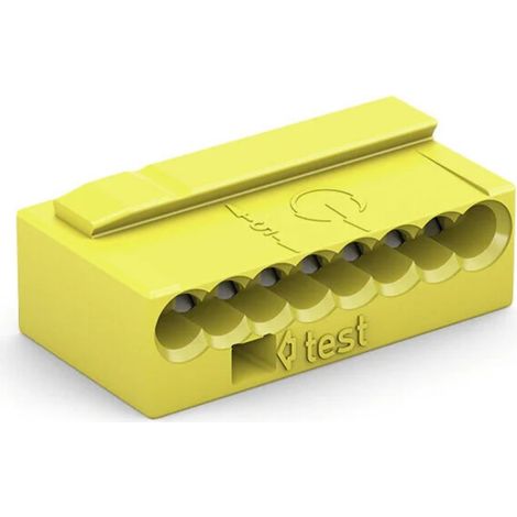 Wago, Connettore per scatole di derivazione MICRO PUSH WIRE®, morsetto per 8 conduttori, 0,8 mm², 243-508 (1/2)