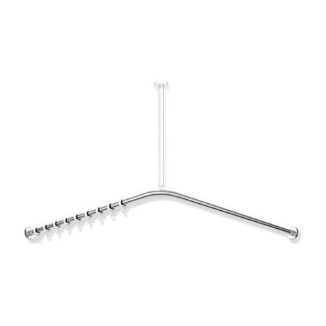Hewi système 900 900.34.10140 887 x 887 mm, 18 anneaux de rideau, acier inoxydable chromé