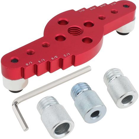 Kit de plantilla de perforación autocentrante, plantilla de perforación para carpintería 2 en 1, localizador con marcador, guía de perforación de línea autocentrante, localizador de punzón, pasador