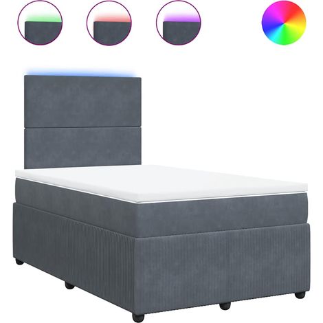 Maison Exclusive - Cama box spring con colchón terciopelo gris os (1/5)