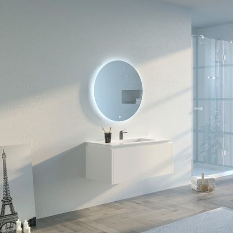 Meuble de salle de bain Strano 900 Blanc (1/5)