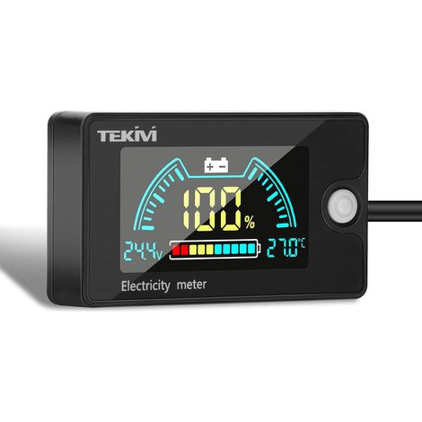 Contrôleur de batterie 12 V 24 V 36 V 48 V 60 V 72 V 84 V Appareil de mesure de la batterie pour 8-100 V au lithium, fer au lithium et batteries plomb-acide, 6 réglages de mode avec alarme de (1/5)