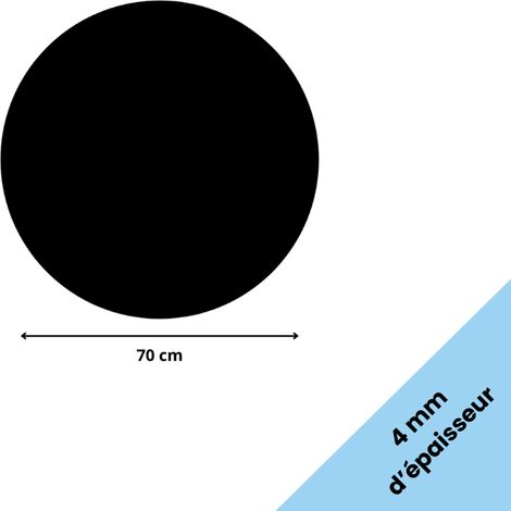 Rond verre acrylique noir 4 mm - Diamètre 70 cm (700 mm) - Disque verre synthétique - Plaque PMMA XT - Plexiglass (1/4)