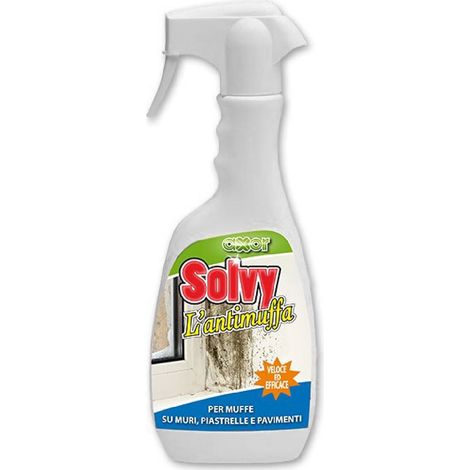 SOLVY ANTIMUFFA DETERGENTE RIMOZIONE MUFFE DA MURI, PIASTRELLE PAVIMENTI 500ML